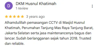 testimoni pelanggan cctv jakarta selatan