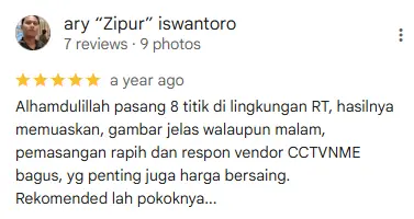 testimoni pelanggan cctv depok